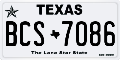 TX license plate BCS7086