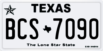 TX license plate BCS7090