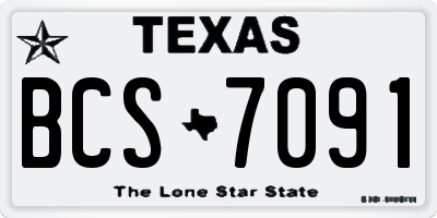 TX license plate BCS7091