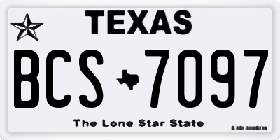 TX license plate BCS7097