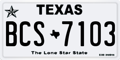 TX license plate BCS7103