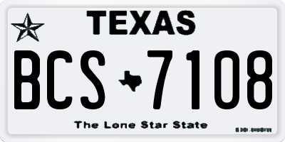 TX license plate BCS7108