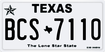 TX license plate BCS7110