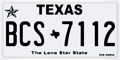TX license plate BCS7112