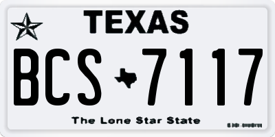 TX license plate BCS7117