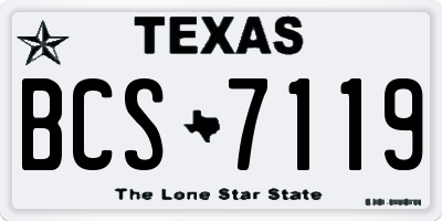 TX license plate BCS7119