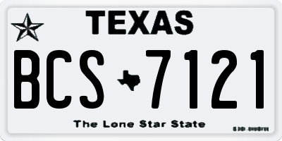 TX license plate BCS7121
