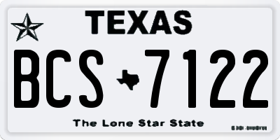 TX license plate BCS7122