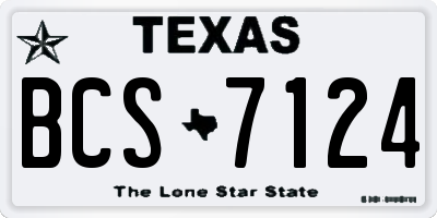 TX license plate BCS7124