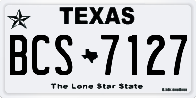 TX license plate BCS7127