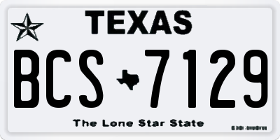 TX license plate BCS7129