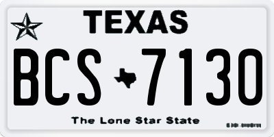 TX license plate BCS7130