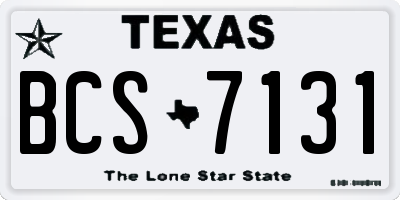 TX license plate BCS7131