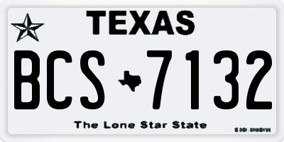 TX license plate BCS7132