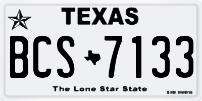 TX license plate BCS7133