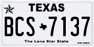 TX license plate BCS7137