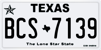 TX license plate BCS7139