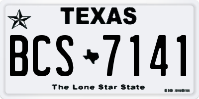 TX license plate BCS7141