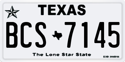TX license plate BCS7145