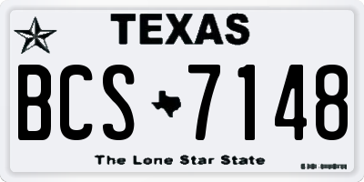TX license plate BCS7148