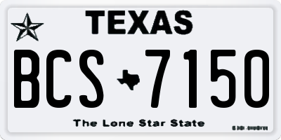 TX license plate BCS7150