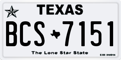 TX license plate BCS7151