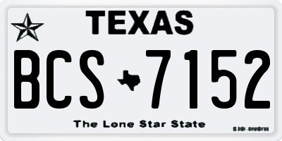 TX license plate BCS7152