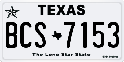TX license plate BCS7153