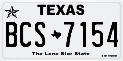 TX license plate BCS7154