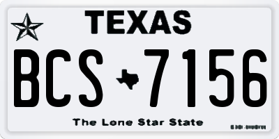TX license plate BCS7156