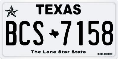 TX license plate BCS7158
