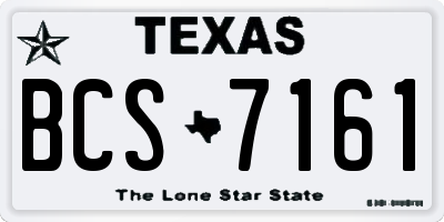 TX license plate BCS7161