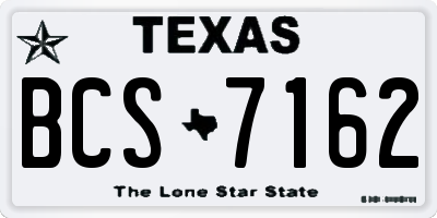TX license plate BCS7162