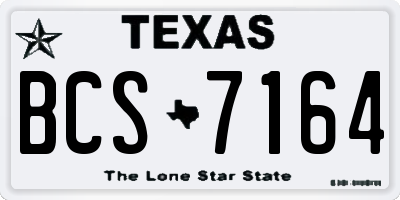 TX license plate BCS7164