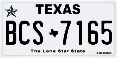 TX license plate BCS7165