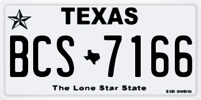 TX license plate BCS7166
