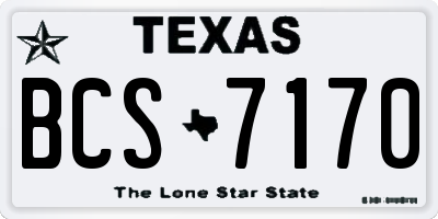 TX license plate BCS7170