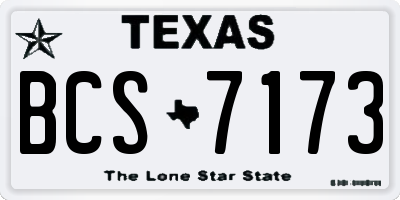 TX license plate BCS7173