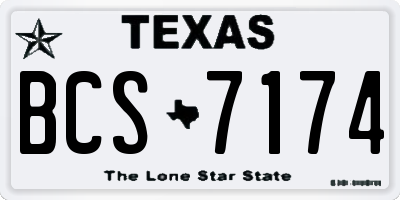 TX license plate BCS7174