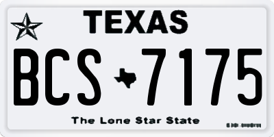 TX license plate BCS7175