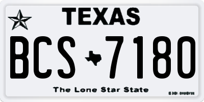 TX license plate BCS7180