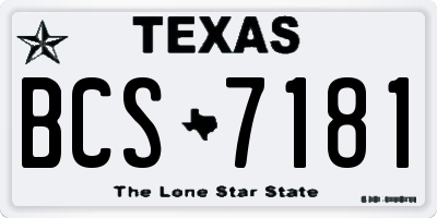 TX license plate BCS7181