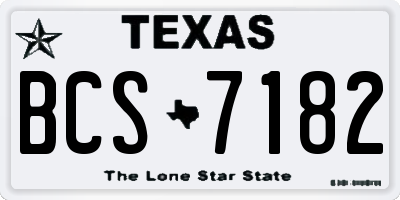 TX license plate BCS7182