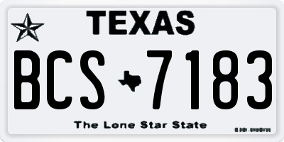 TX license plate BCS7183