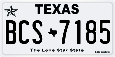 TX license plate BCS7185