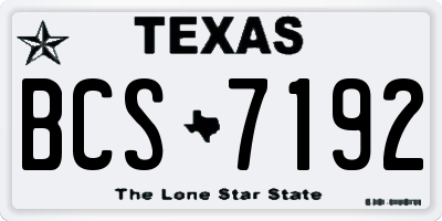 TX license plate BCS7192