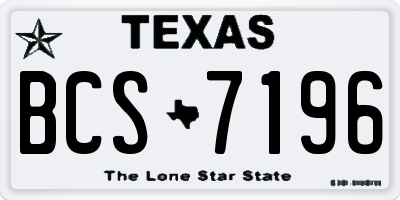TX license plate BCS7196