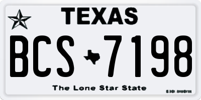 TX license plate BCS7198
