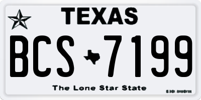 TX license plate BCS7199