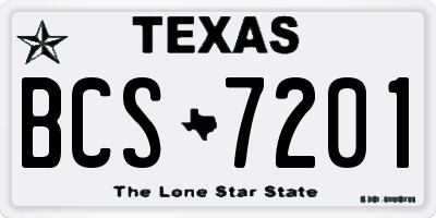 TX license plate BCS7201